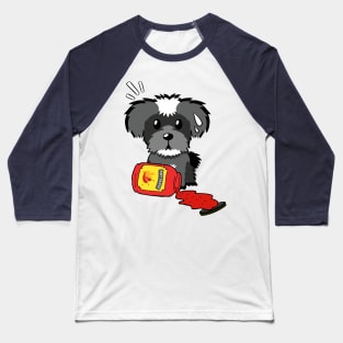 Funny Schnauzer Spilled Hot Sauce Baseball T-Shirt